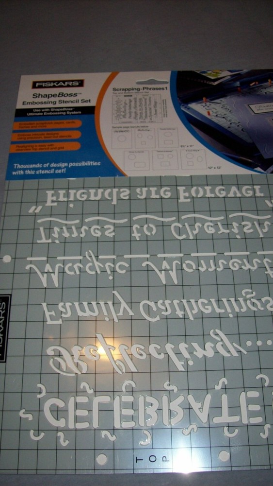 Fiskars ShapeBoss The Ultimate Embossing System Scrapbook Crafting + 2 Stencils