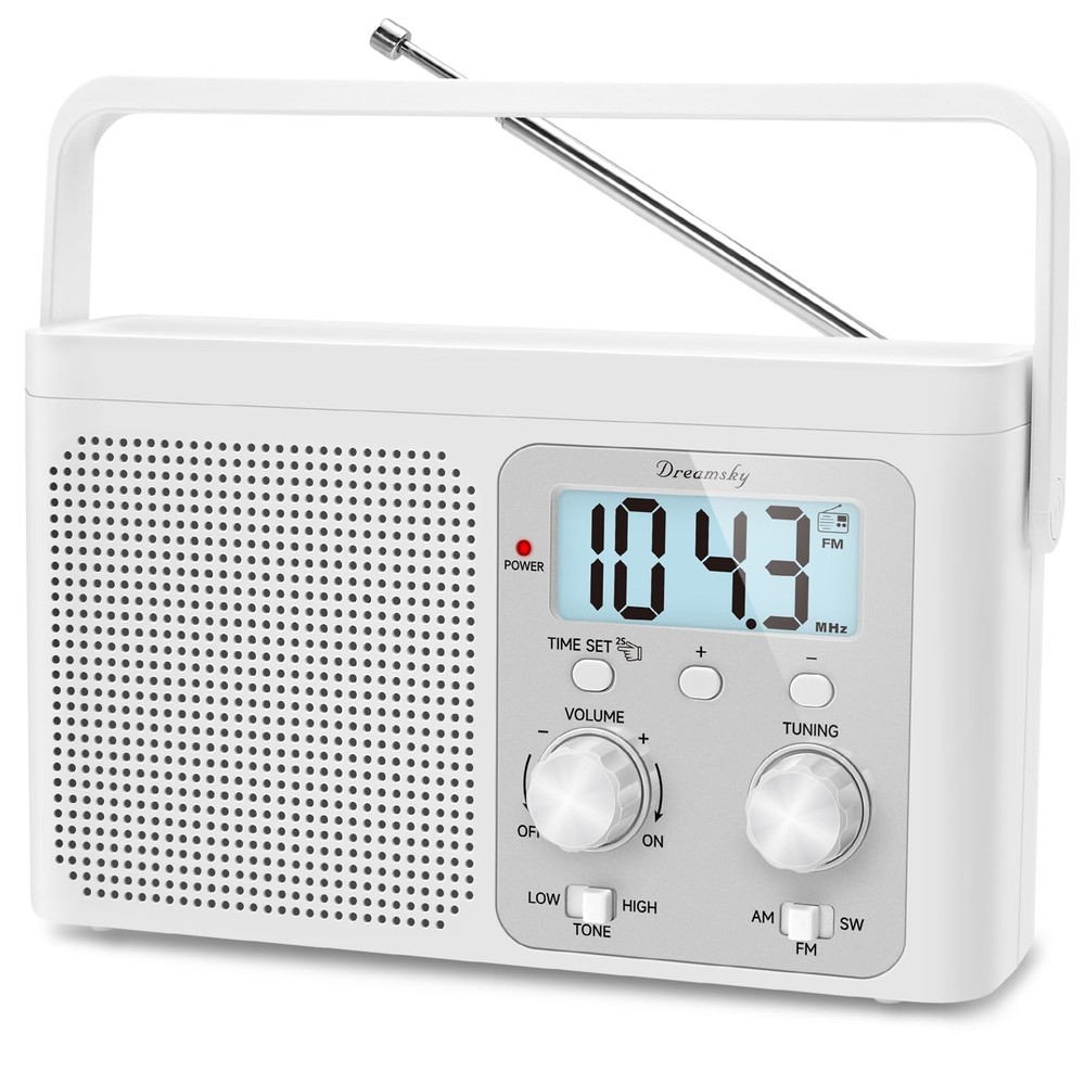 AM FM Radio Portable - Shortwave Radio Battery Powered or Plug in Wall for Ho...