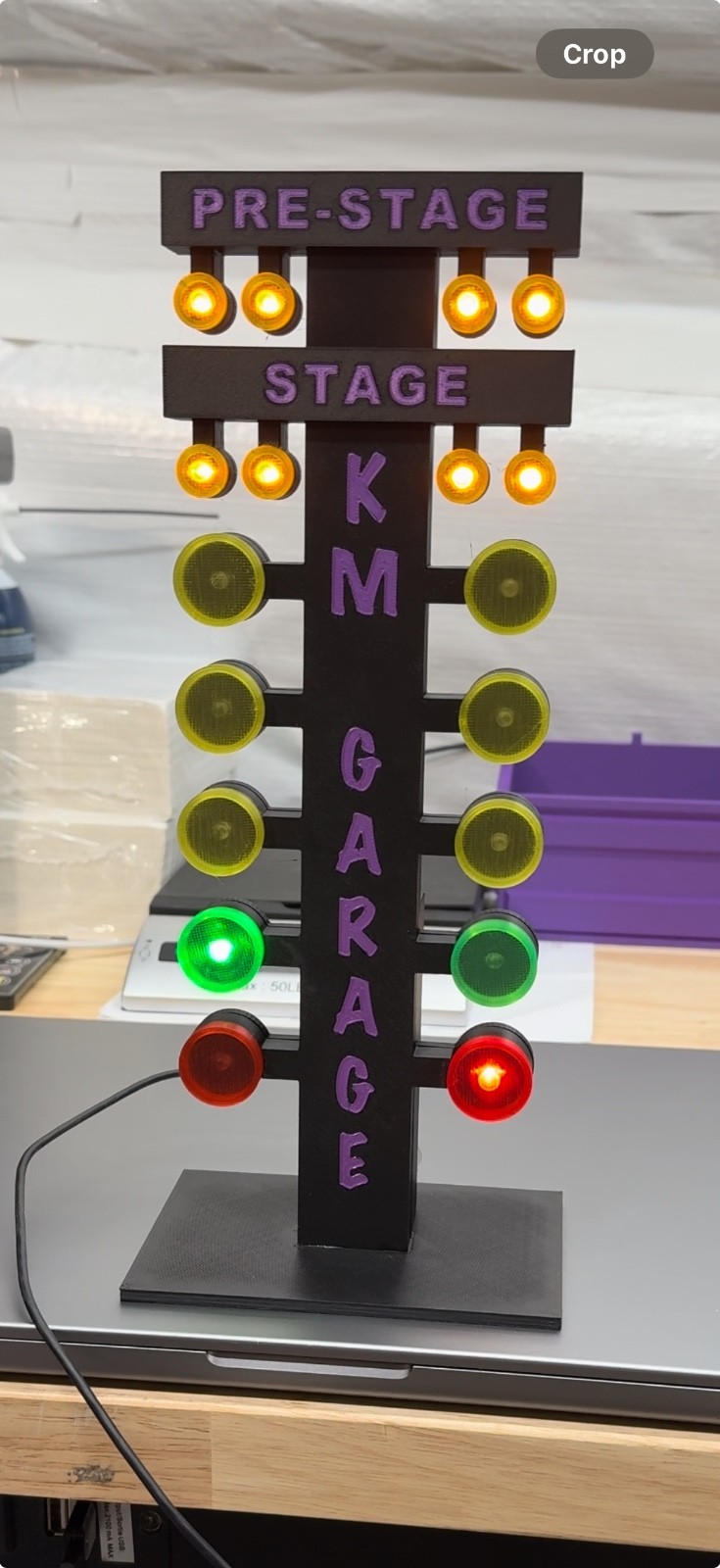 Drag Race Tree Lights - Christmas Tree Desktop Display with LED lights