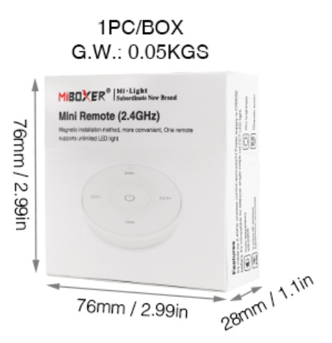 K2S-W - 1-Zone Mini CCT Remote (2.4GHz) White