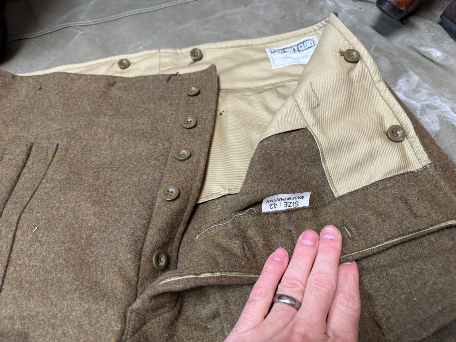 WWII BRITISH ARMY P1937 P37 WOOL BATTLEDRESS FIELD TROUSERS-SIZE 3XLARGE