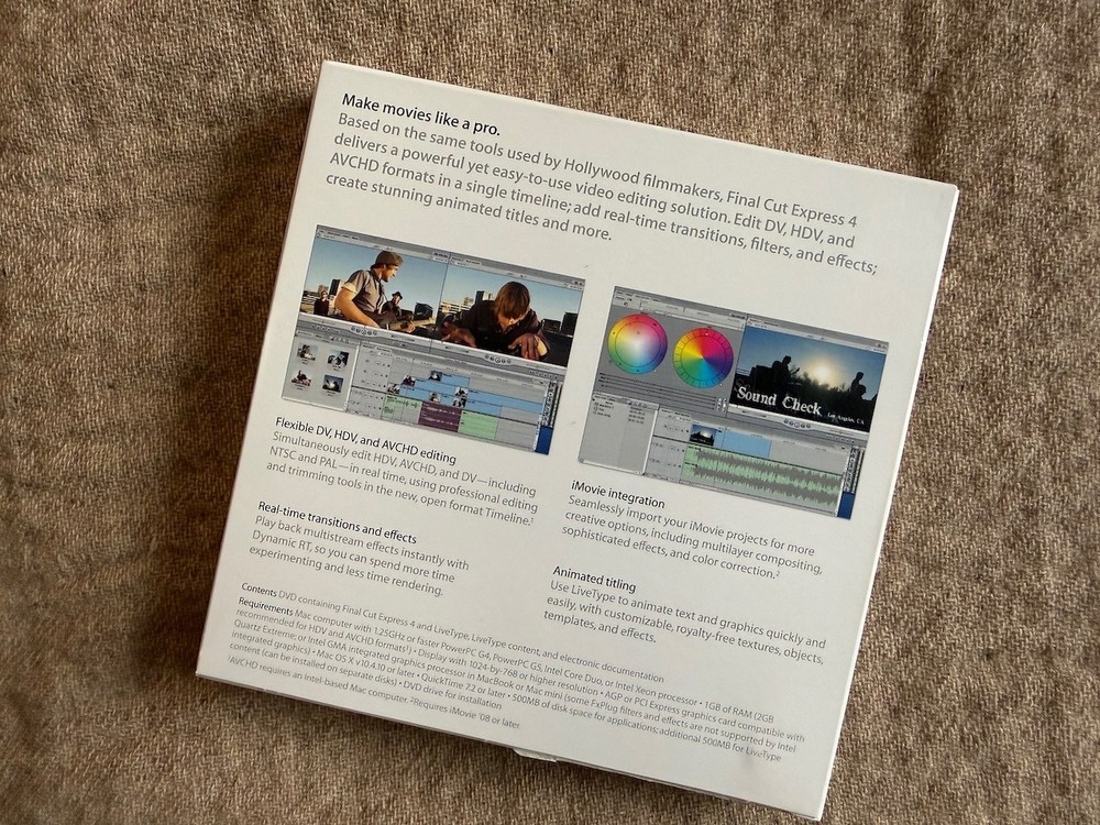 Apple Final Cut Express 4 HD - Video Editing Software - Full Retail version