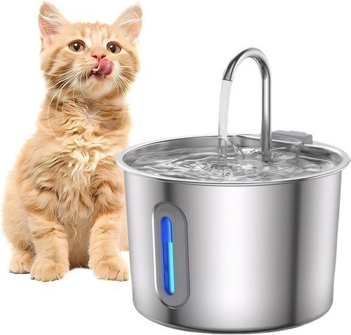 Automatic Cat Water Fountain, 2.2L/75oz Stainless Steel Pet Drinking Dispenser