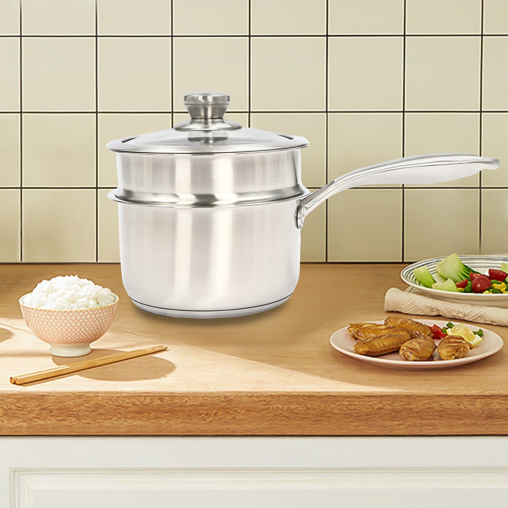 Large Capacity Sauce Pan For Cooking With Handle Double Layer Steaming Pot