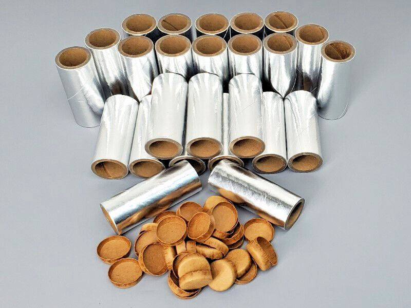 25pc Fireworks Silver Tubes and 50pc Paper Plugs Kit 3/4" x 2-1/2" x 1/8" Wall