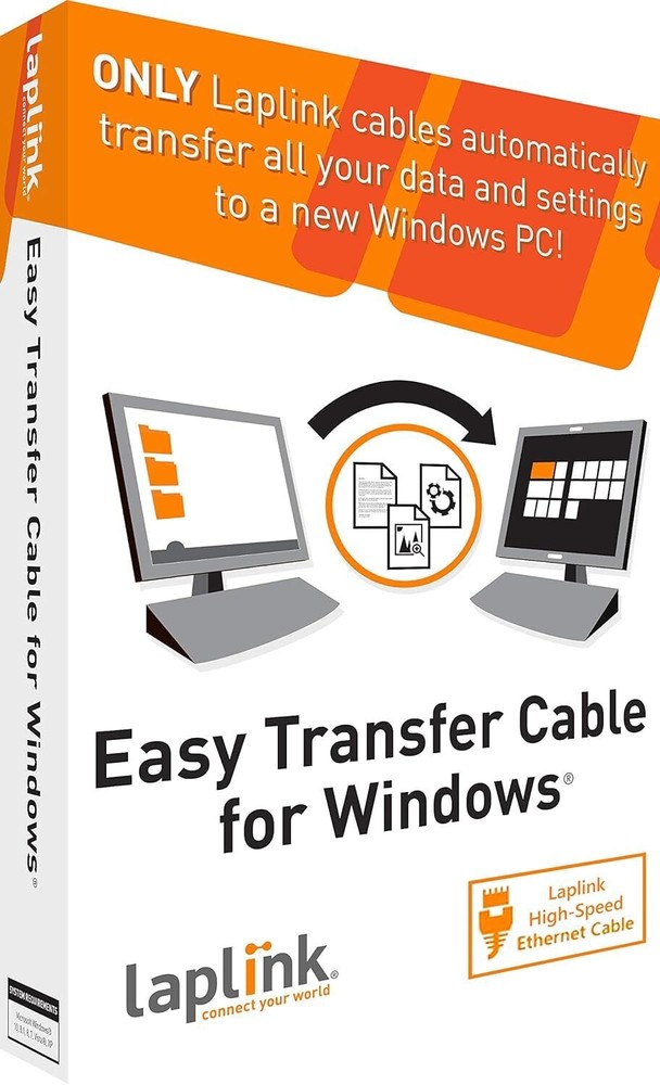"Laplink Easy Transfer Cable for Windows, Includes Pcmover Express Software and