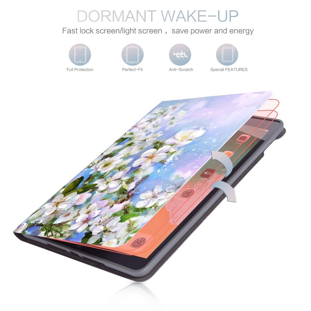 Case for iPad 9th Generation Case, White Flower for iPad Caser 9th Generation...