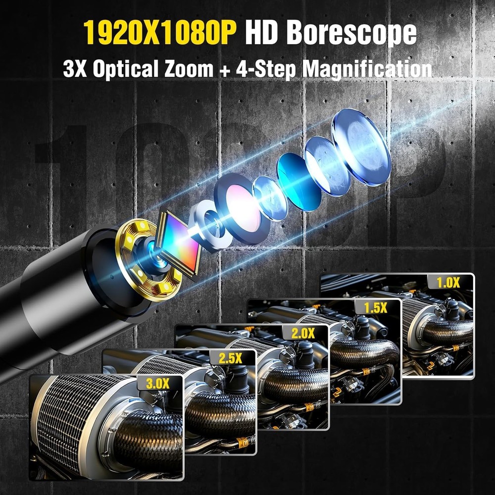 Comprehensive 1080P Endoscope Camera Kit - 4.3" IPS Display & 2 Adjustable LEDs