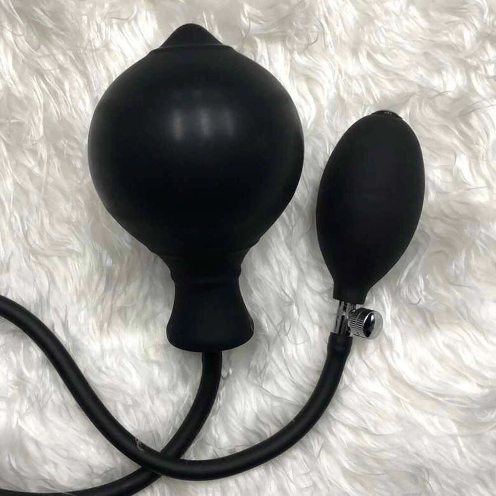 Inflatable Expandable Anal Balloon Butt Plug Dildo With Hand Pump