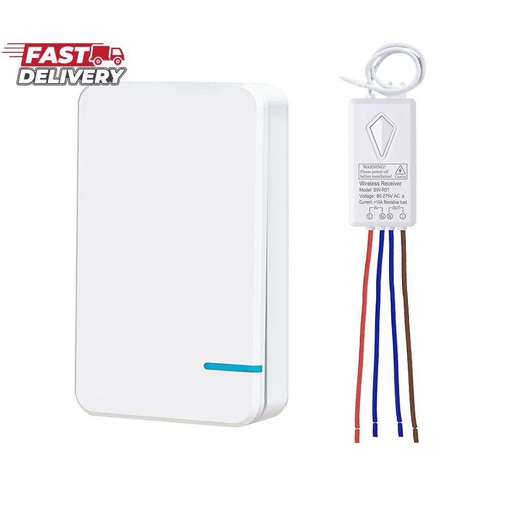 Thinkbee Wireless Light Switch Kit, No Wiring Mini Remote Switch, No Wifi Needed