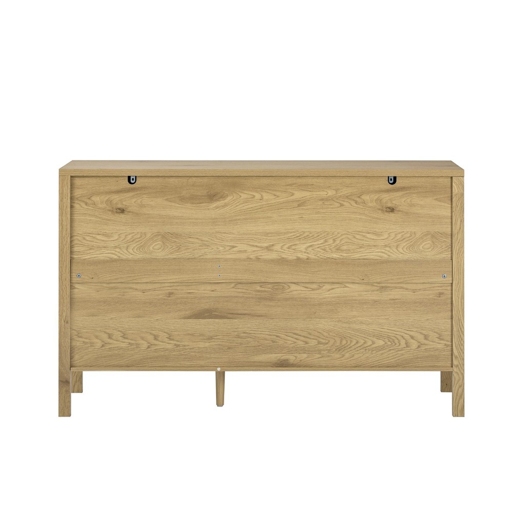 U-Style Modern Wave-Pattern Sideboard (3 Drawers, Hooks, Extra Leg, Large Storag