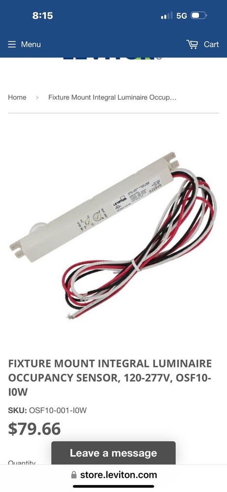 leviton fixture occupancy sensor