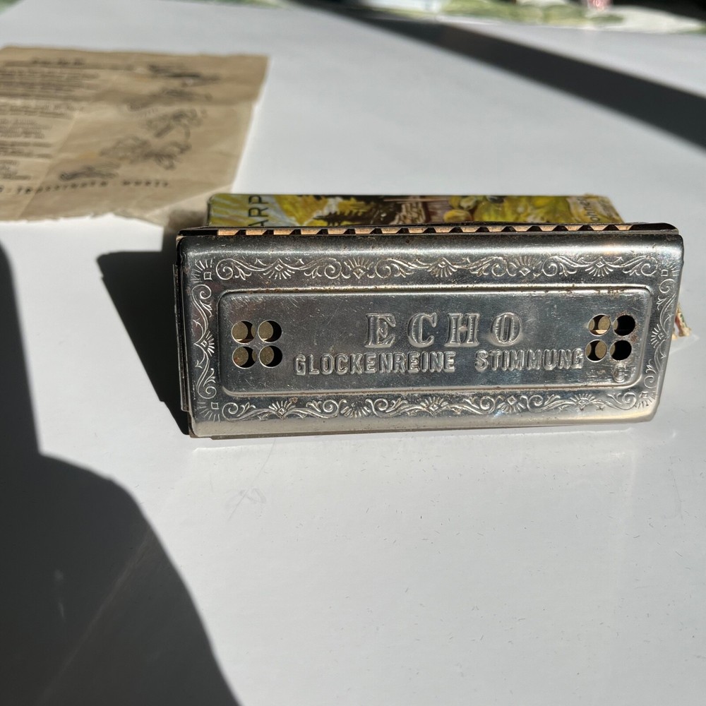 Vintage M. Hohner The Echo Harp Double Sided Harmonica Germany