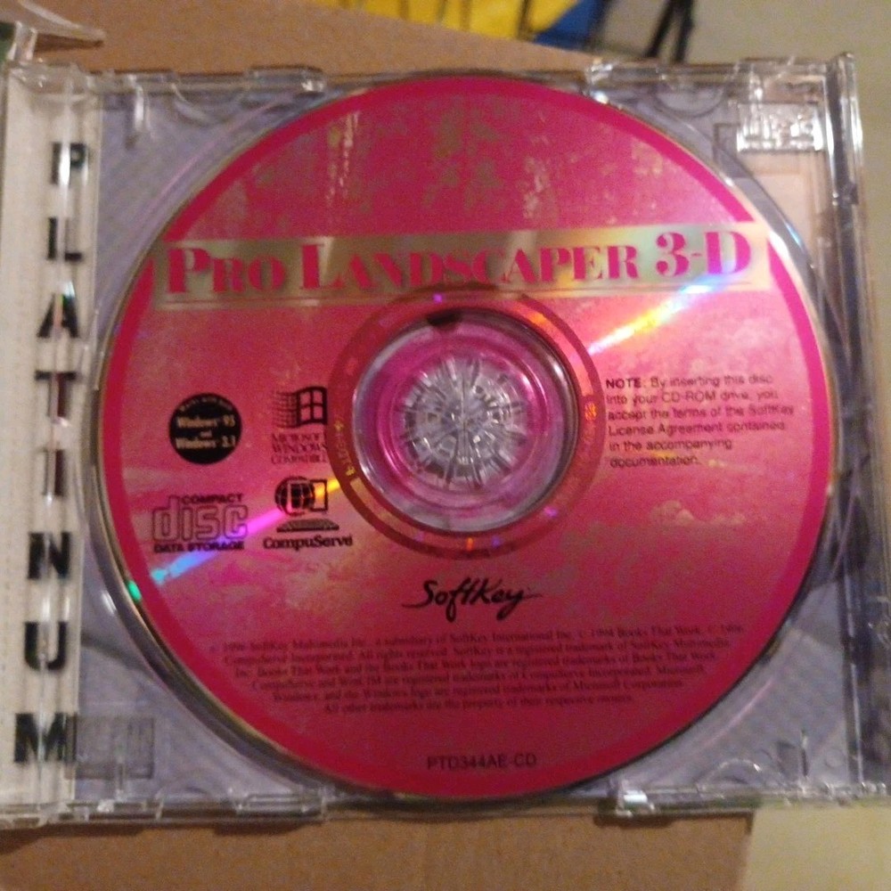 Pro Landscaper 3D 1996 PC CD-ROM Softkey Windows 95 Software 1 Day Shipping