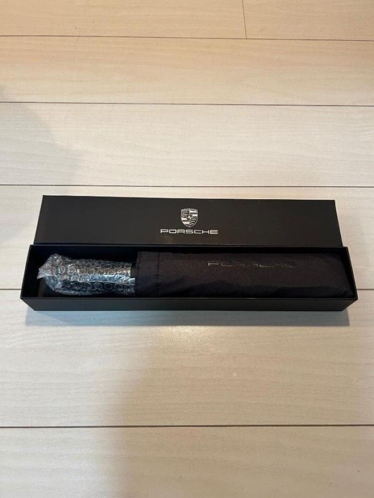 Porsche Folding Umbrella Black Compact Auto Open Driver's Selection