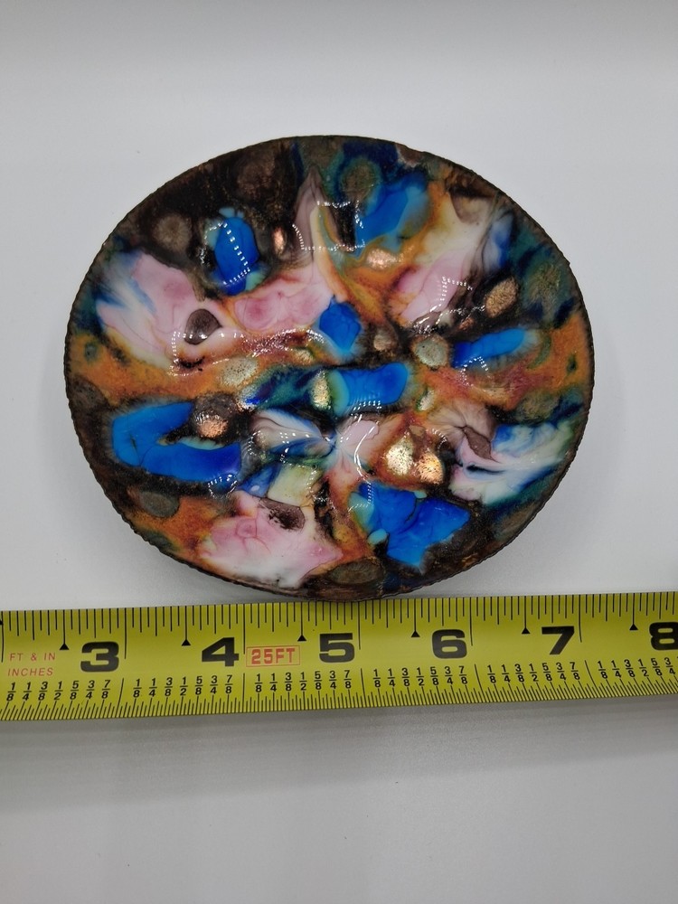 Vintage Enameled Copper BOWL 5"