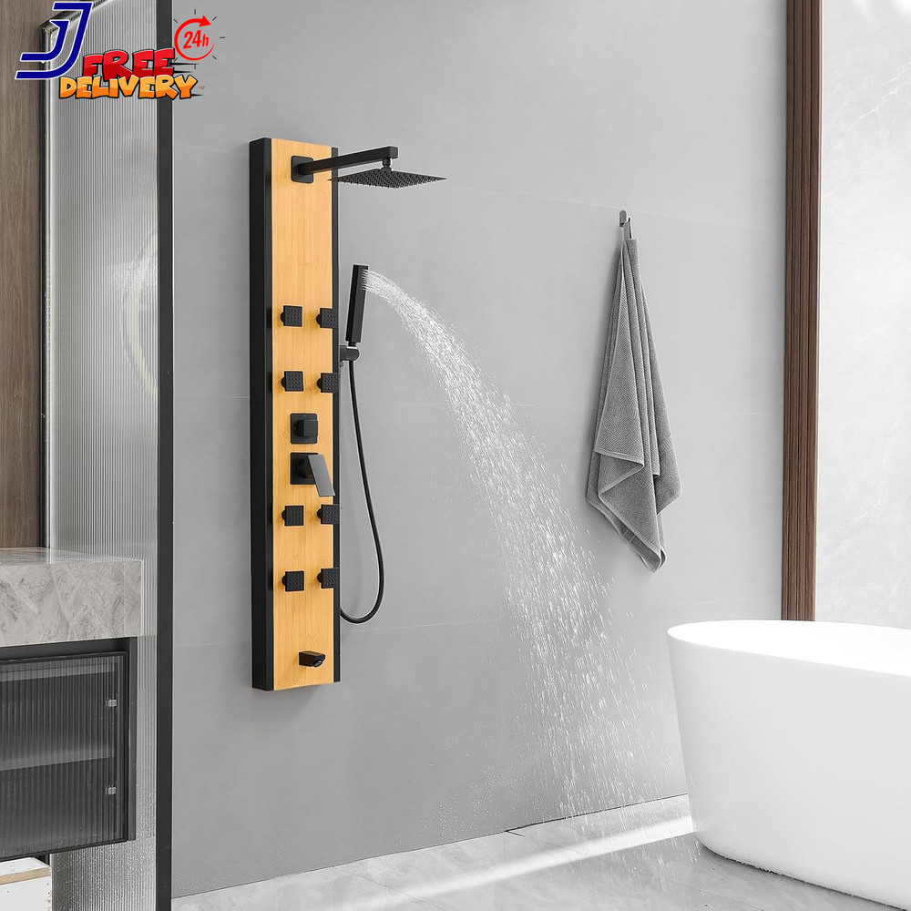 Stainless Steel Shower Panel Tower System 8 Jets Multi-Function Shower Panel Sys