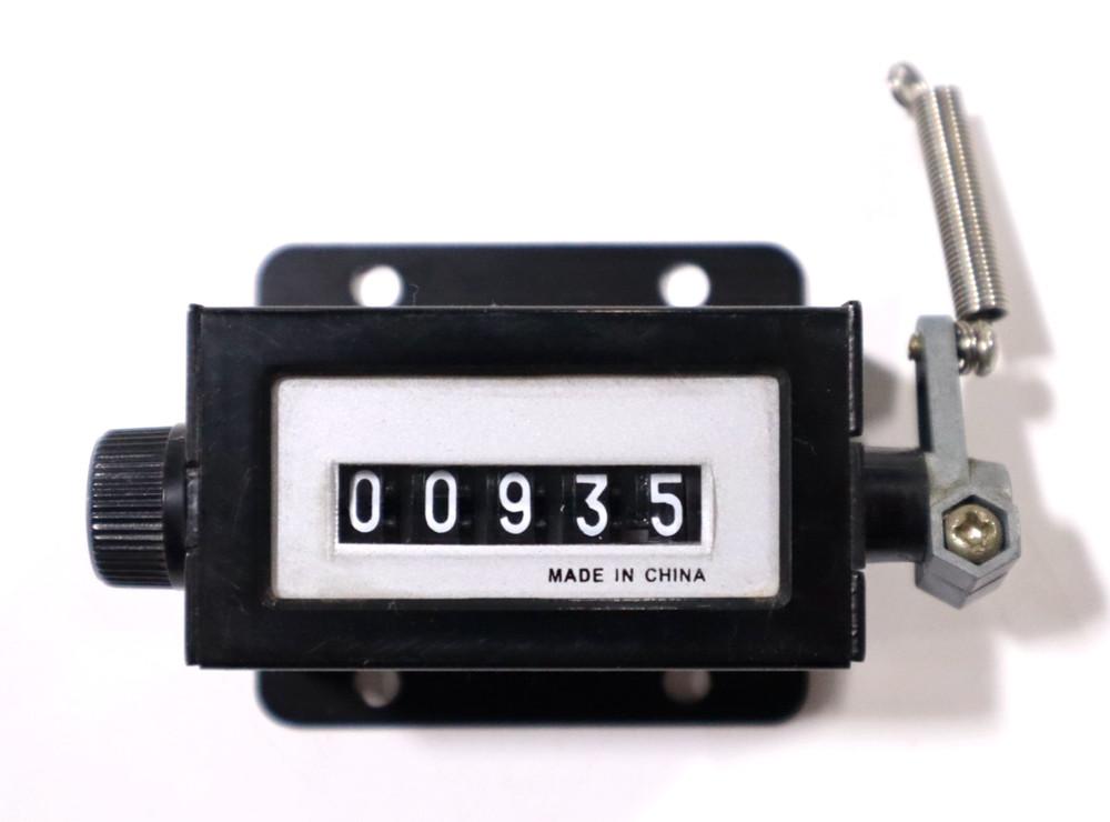 RATCHETING MACHINE COUNTER, 5 DIGIT WITH RESET KNOB A014