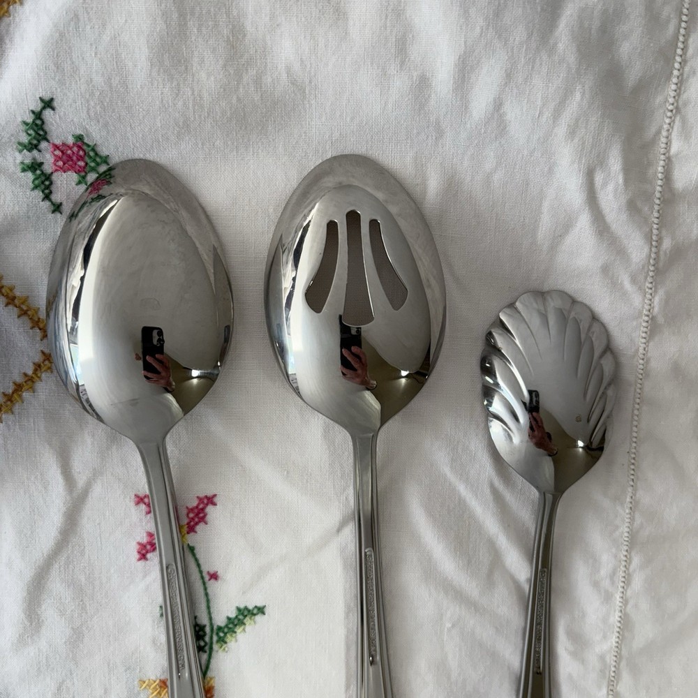Reed & Barton BOULEVARD Stainless 5pc Hostess Serving Set - Ridges Glossy