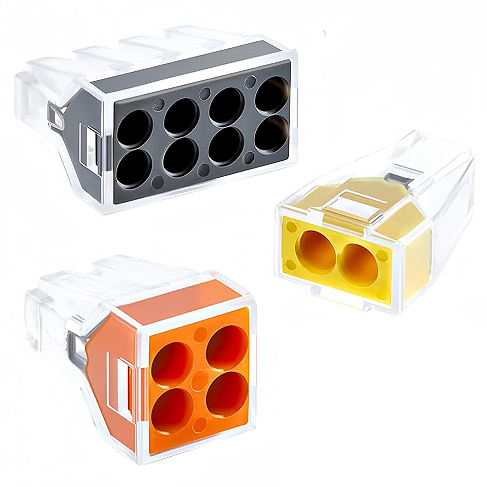 100pcs Push-in Wire Connector Splicing Terminals for Solid and Stranded Condu...