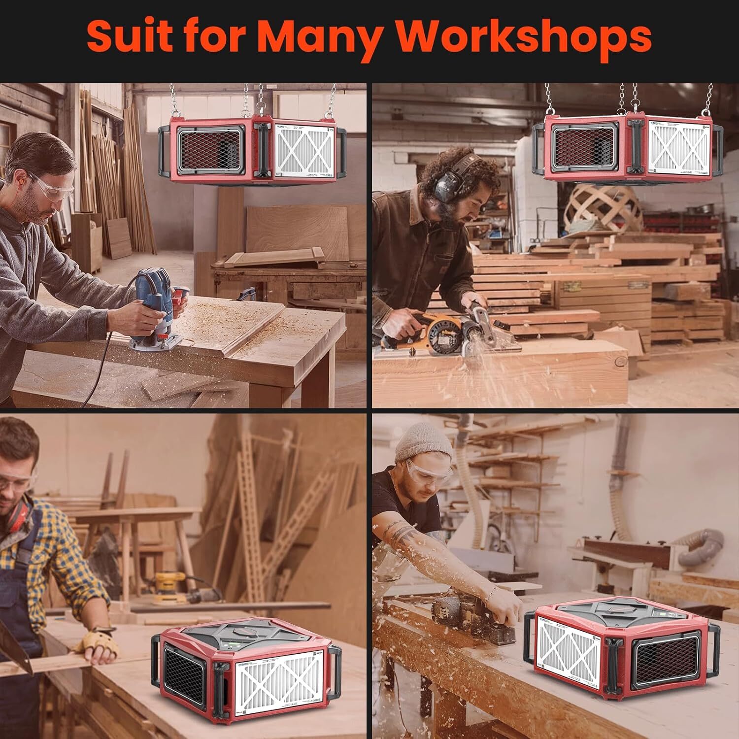 Abestorm Air Filtration System 2-Speed Remote-Controlled Filter Dust Workshop