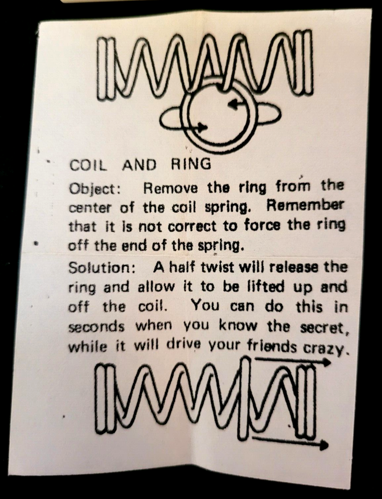 Vtg Bendix Advertising Mind Bender Brain Teaser Coil & Spring Set