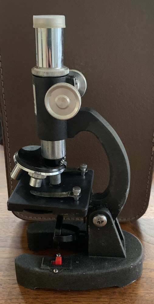 Vintage Sears Tower Model #6384 Microscope and Accessories + Carrying Case