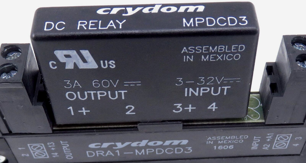 Crydom DRA1-MPDCD3 Solid State Relay w/ Crydom MPDCD3 Relay
