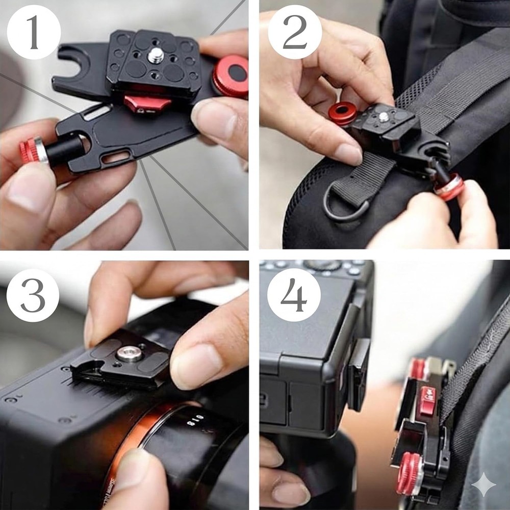 Quick Release Shoulder Strap Mount Plate Clamp Camera Clip Action Camera Shou...
