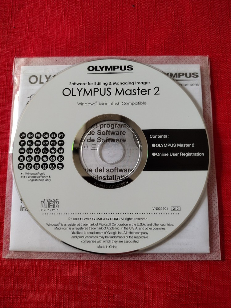 Olympus Master 2 Software For Editing & Managing Images Sealed CD Windows Mac