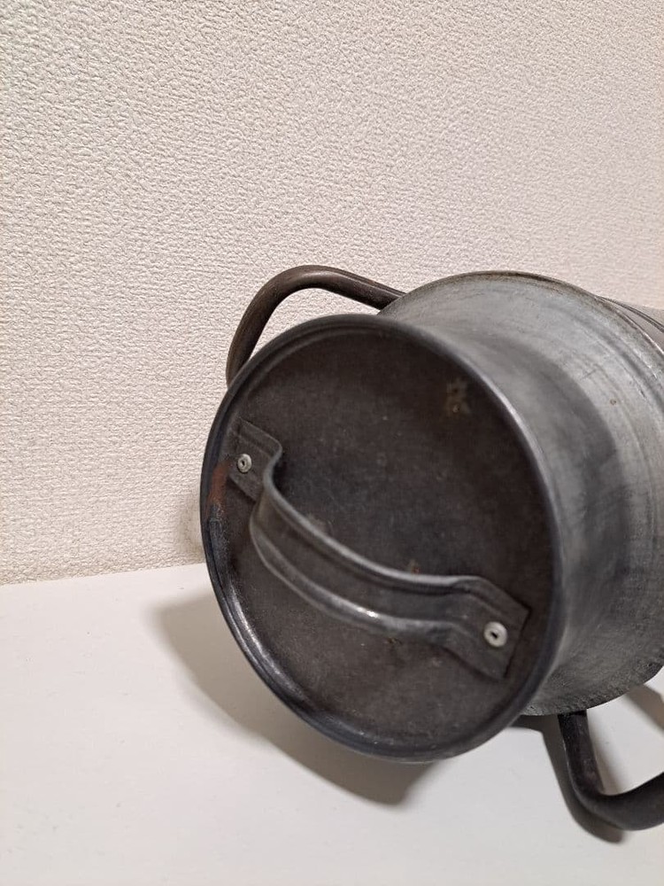 Vintage tin milk can silver