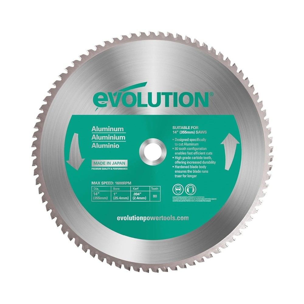 Evolution Power Tools Circular Saw Blade Carbide 14'' 80-Tooth Aluminum Genuine