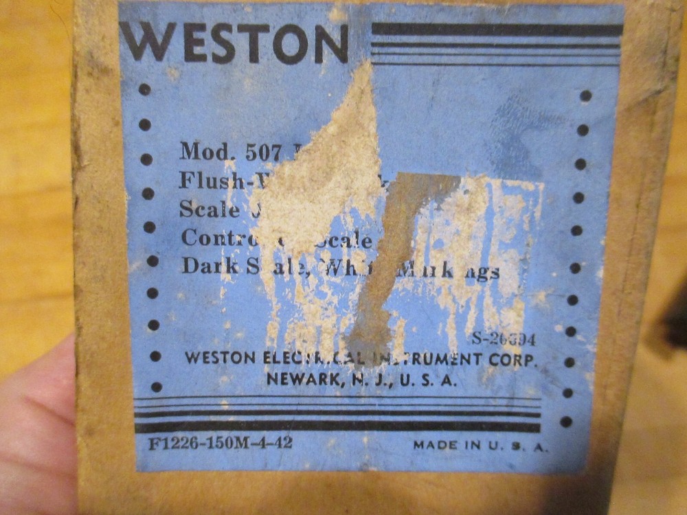 Weston 507 Antenna Current Indicator - Model 507 - 2.5" ~4ma FS