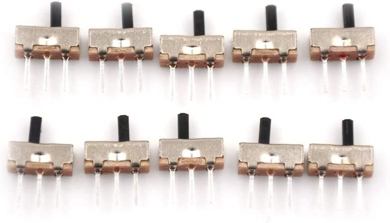 10pcs on-off switch mini 1 Way 2 Position Slide Switch PCB Mount Electronics USA