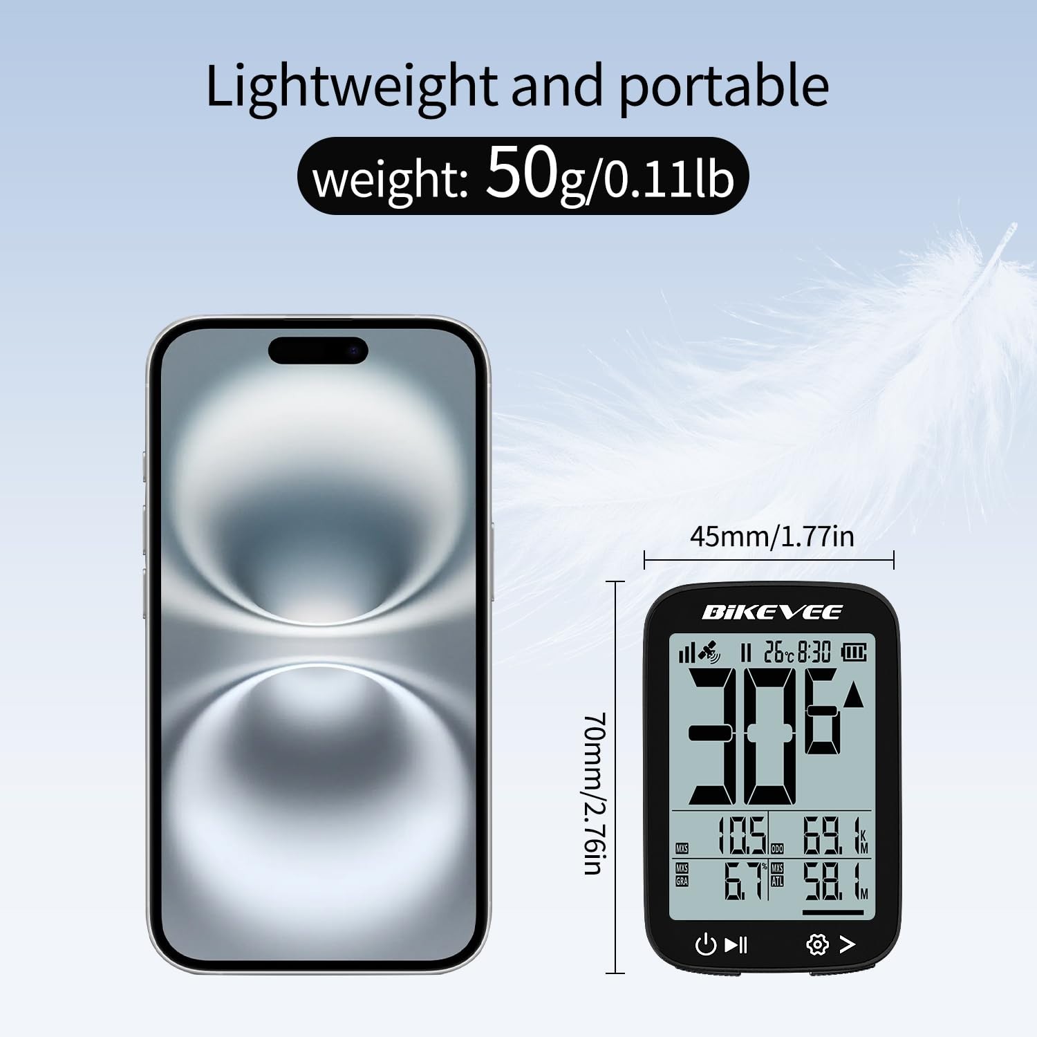 Wireless GPS Bike Computer Auto Start/Stop 2.4" LCD Waterproof Cycle Speedometer