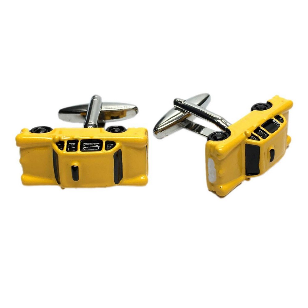 3D Yellow American Taxi Cab Cufflinks Presented in a Box X2AJ501