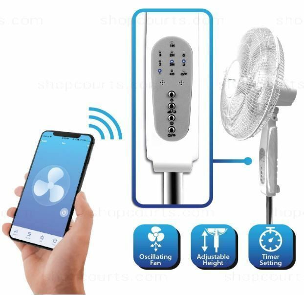 Technical Pro FXA16 Alexa & Google Home Enabled 16" Oscillating Fan