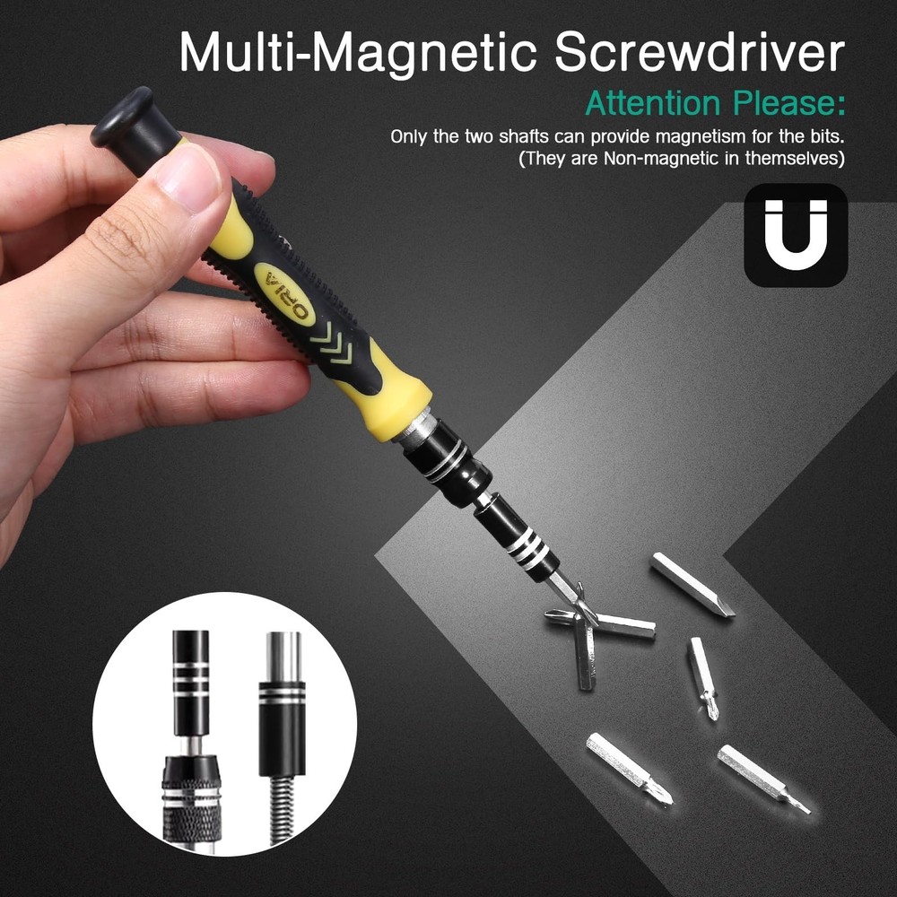 ORIA Small Screwdriver Set, 61 in 1 Precision Screwdriver Set with 57 Bits, M...
