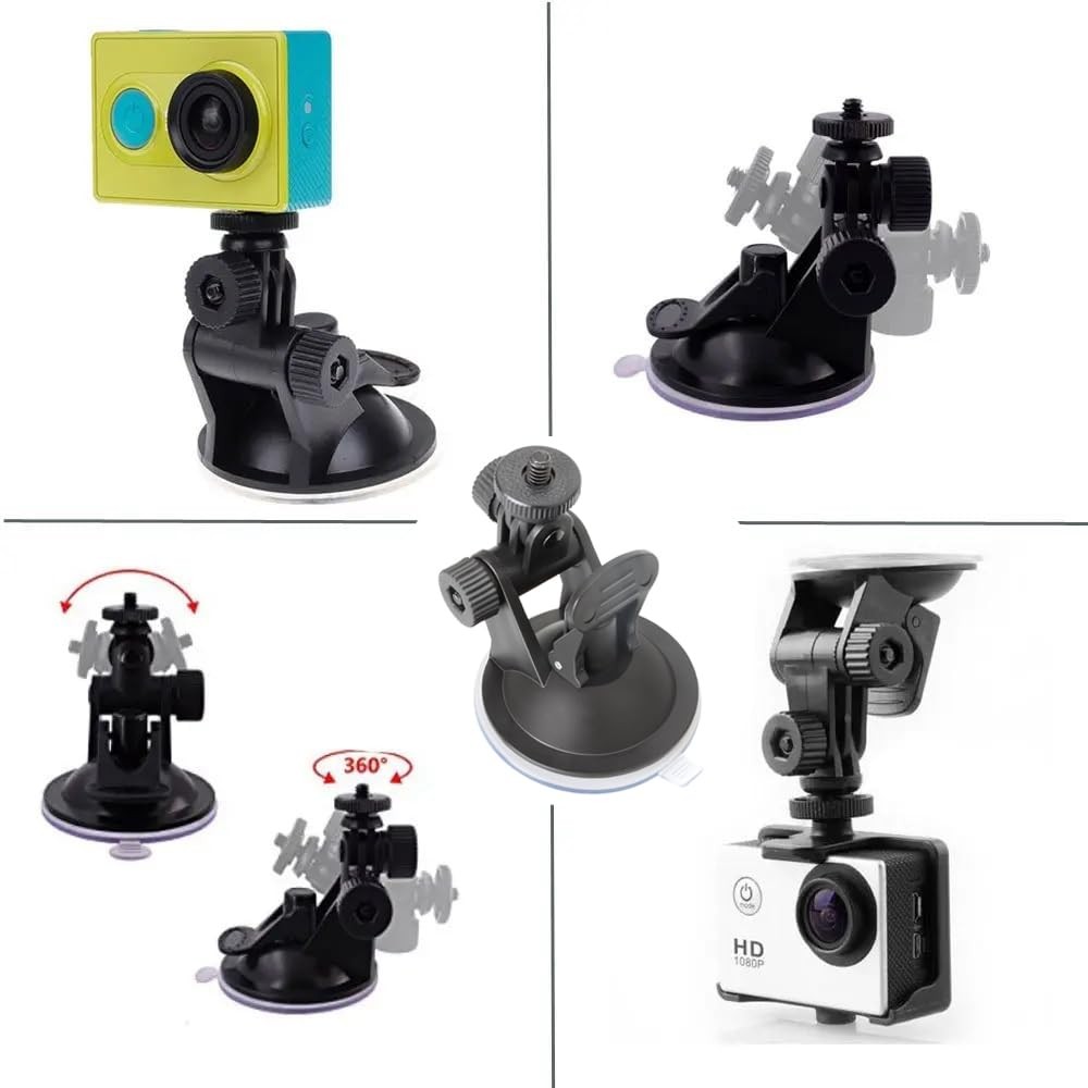 ThtRht 2 Pack Dash Cam Suction Cup Mount with 1/4 Screw Thread Black