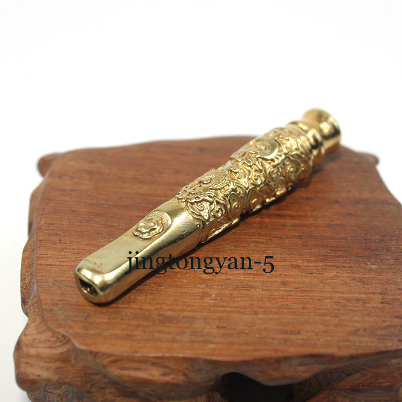 Solid Brass Small Size Cigarette Holder Cigarette Filter Pipe, Length - 2.4"