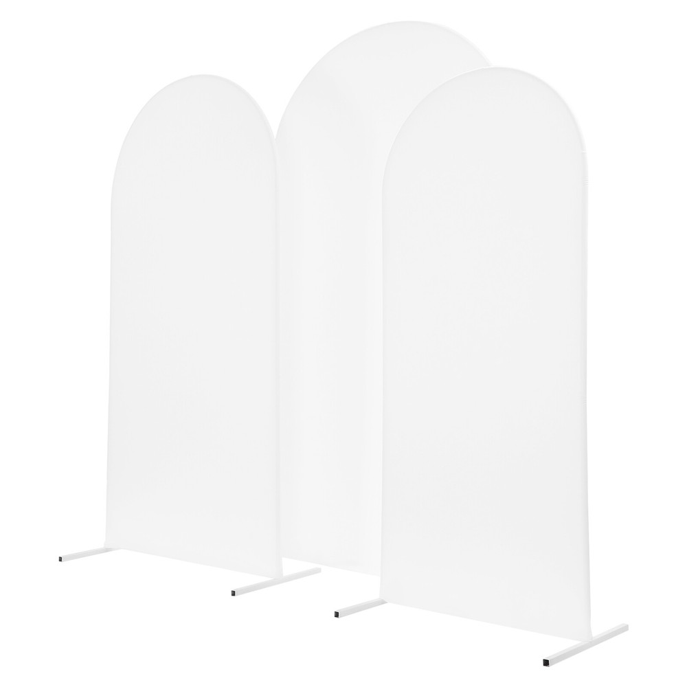 3X White Arch Backdrop Stand Set Wedding Arch Stand Backdrop Decor with Covers