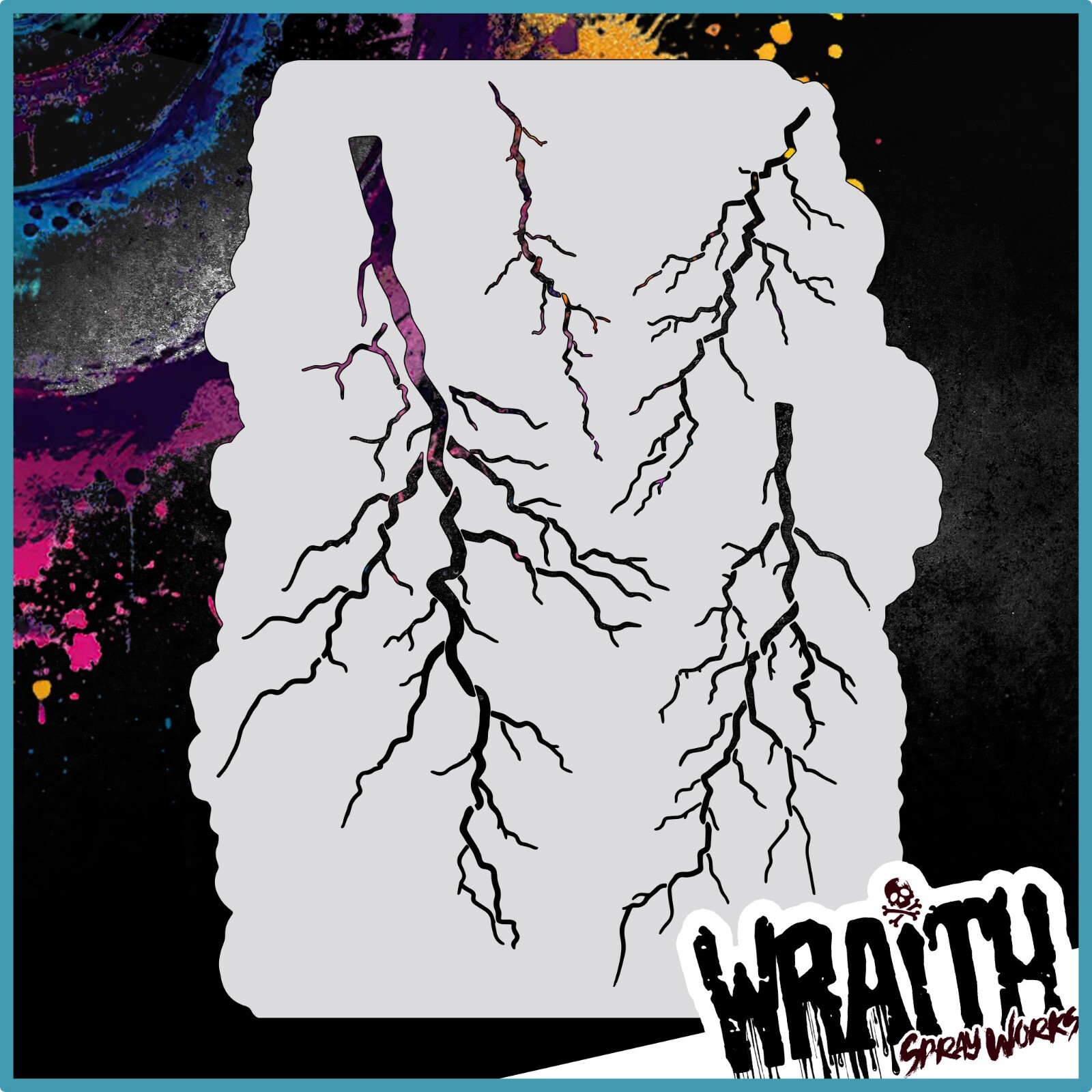 Lightning Strike - Reusable Airbrush Stencil Template