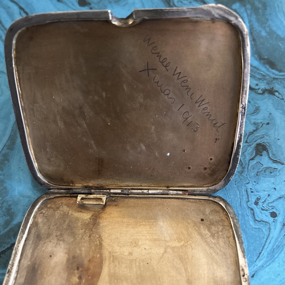 Antique German Rolled Gold Over Silver Cigarette Case