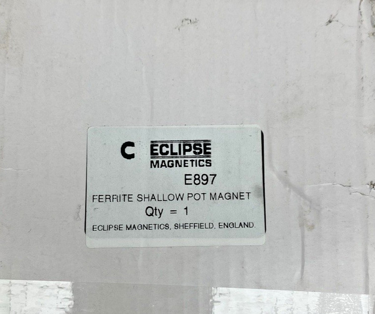 E897 C Eclipse Magnetics, Ferrite Shallow Pot Magnets With Hook And Holes