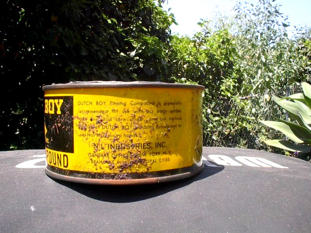 ANTIQUE DUTCH BOY TINNING COMPOUND EMPTY TIN CAN.