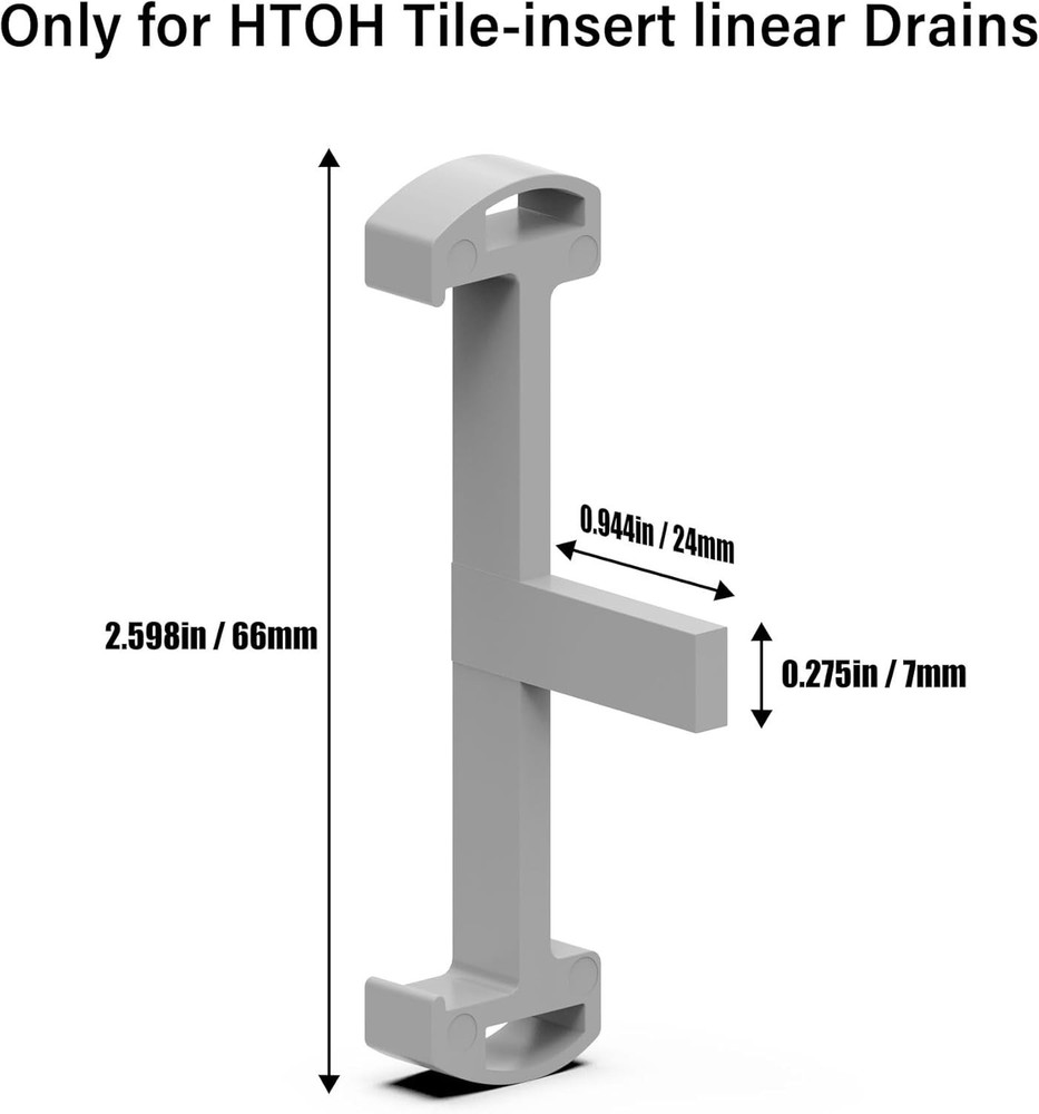 6 PCS Grey Plastic Clips for Linear Drain Tile Tray Supporters for Tile-Insert