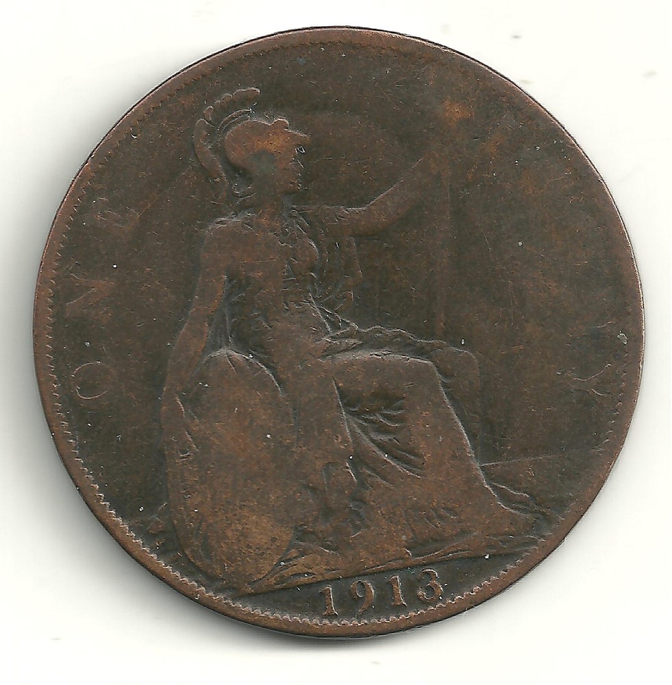 VERY NICE 1913 LARGE PENNY-GREAT BRITAIN