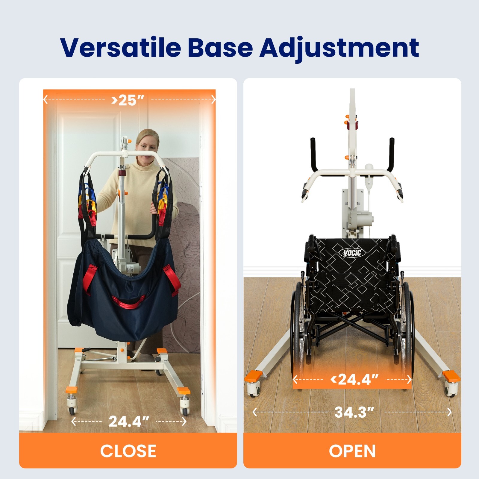 Upgrade Foldable Electric Patient Lift, Medical Transfer, 440LBS, AY02