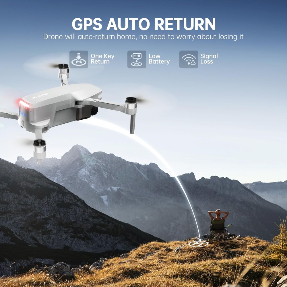 Drones with Camera for Adults 4K, Foldable Beginner Drone LightGrey