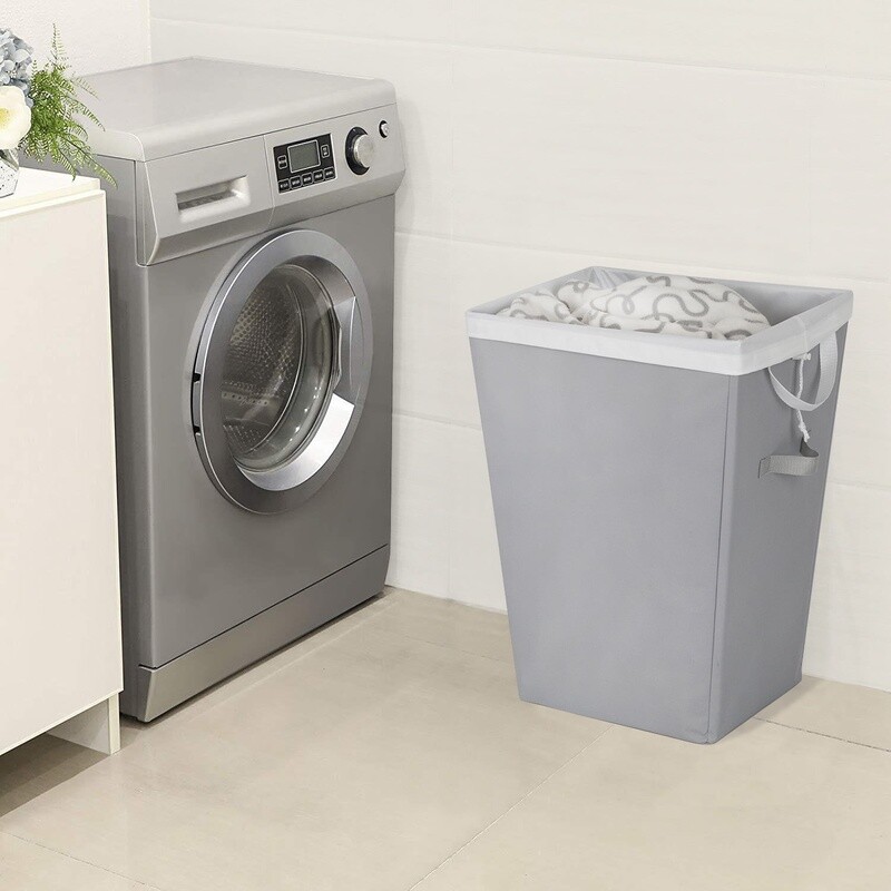 2 Pack Rectangular Laundry Hamper W/ Removable Liner Handles Durable Polyester